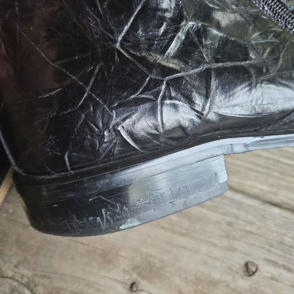 Fratelli Select Black Crinkled Leather Contemporary Chukka Boot Size 13
